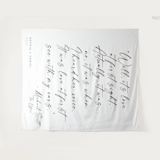 Tenture Bannière de fond de mariage avec une citation drôl (Devant (Horizontal))