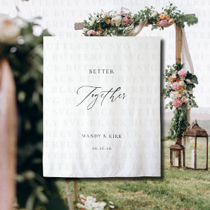 Tenture Bannière de fond de mariage Better Together Minima