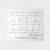 Tenture Bannière de fond de mariage biblique Romains 12:10 (Devant (Horizontal))