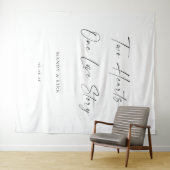 Tenture Bannière de fond de mariage « Deux cœurs, une hist (En situation (horizontale))