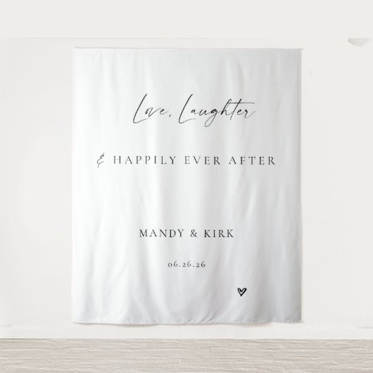 Tenture Bannière de fond de mariage « Deux cœurs, une hist (Devant)