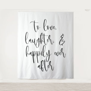 Tenture Bannière de fond de mariage élégant - Amour, rire