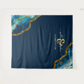 Tenture Bannière de fond de mariage en géode d'agate Blue  (Devant (Horizontal))