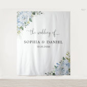 Tenture Bannière de fond de mariage floral bleu clair (Devant)