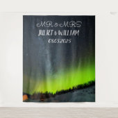 Tenture Bannière de fond de mariage M. et Mme. écriture Au (Devant)