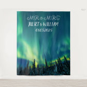 Tenture Bannière de fond de mariage M et Mme écriture Auro (Devant)