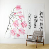 Tenture Bannière de fond de mariage M. et Mme. Script clas (En situation (horizontale))