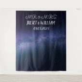 Tenture Bannière de fond de mariage M & Mme à l'écriture b (Devant)