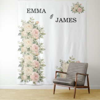 Tenture Bannière de fond de mariage minimaliste à l'eucaly