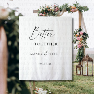 Tenture Bannière de fond de mariage Minimaliste Meilleurs