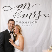 Bannière de fond de mariage moderne pour M. et Mme