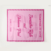 Tenture Bannière de fond de mariage moderne rose blush che (Devant (Horizontal))