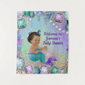 Tenture Bannière de fond de salle pour Baby Shower Sirène (Devant)