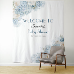 Tenture Bannière de fond florale de bienvenue pour Baby Sh