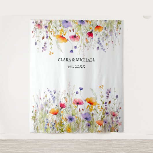 Tenture Bannière de fond Mariage fleur sauvage (Devant)