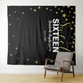 Tenture bannière de fond pailleté pour 16 ans (En situation (horizontale))