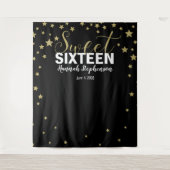 Tenture bannière de fond pailleté pour 16 ans (Devant)