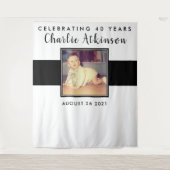 Tenture bannière de fond pour photo d'anniversaire 40 ans (Devant)