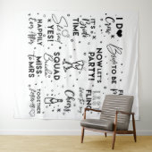 Tenture Bannière de fond pour photobooth avec texte noir p (En situation (horizontale))