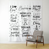 Tenture Bannière de fond pour photobooth avec texte noir p (En situation)