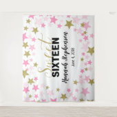 Tenture bannière de fond pour Photobooth d'anniversaire 16 (Devant)