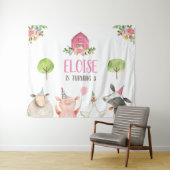 Tenture Bannière de la cour de ferme Animaux de la ferme F (En situation (horizontale))