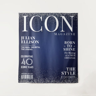 Tenture Bannière de magazine de mode personnalisée, fête b