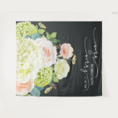 Tenture Bannière de mariage florale M. et Mme (Devant (Horizontal))