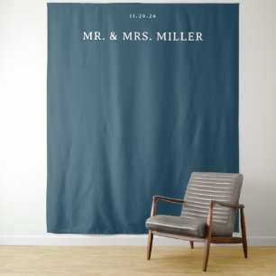 Tenture Bannière de mariage minimaliste sarcelle élégante