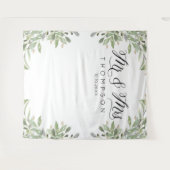 Tenture Bannière de mariage Mr & Mrs Greenery (Devant (Horizontal))