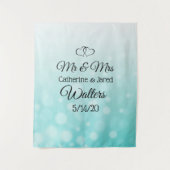 Tenture Bannière de mariage sarcelle personnalisée Tapisse (Devant)