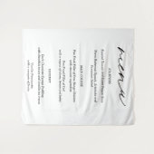 Tenture Bannière de menu Mariage Fabric simple (Devant (Horizontal))