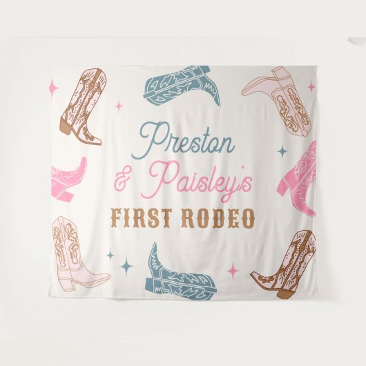 Tenture Bannière de parti occidental modifiable (Devant (Horizontal))