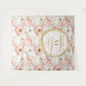 Tenture Bannière de Photomaton de Fête d'Anniversaire Fleu (Devant (Horizontal))