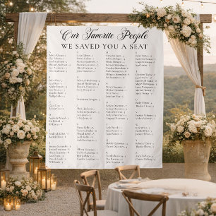 Tenture Bannière de plan de table de mariage en tissu par