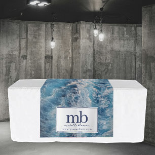 Tenture Bannière de table d'affaires de logo de vagues de