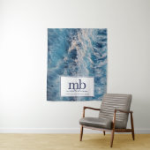 Tenture Bannière de table d'affaires de logo de vagues de  (En situation)