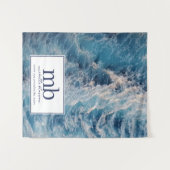 Tenture Bannière de table d'affaires de logo de vagues de  (Devant (Horizontal))