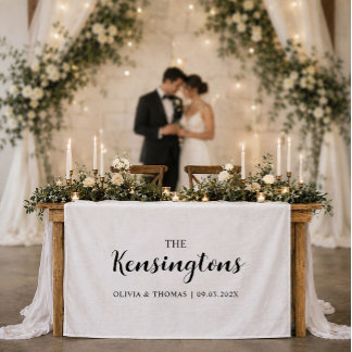 Tenture Bannière de table de bienvenue de mariage de famil