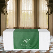 Tenture Bannière de table de travail de lin vert Script