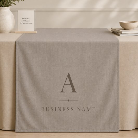 Tenture Bannière de table de travail en lin à monogramme