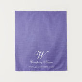 Tenture Bannière de table de travail en lin violet Script (Devant)