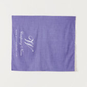 Tenture Bannière de table de travail en lin violet Script (Devant (Horizontal))