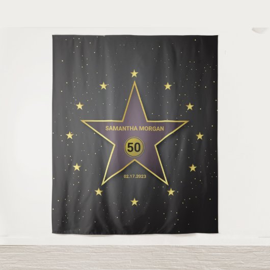 Tenture Bannière de toile de fond d'anniversaire de Star d (Devant)