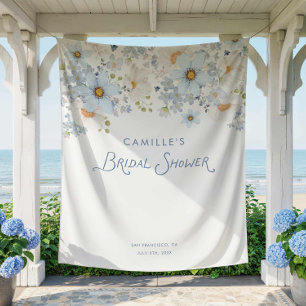 Tenture Bannière de toile de fond de mariage floral bleu