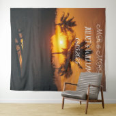 Tenture Bannière de toile de fond de mariage M. et Mme écr (En situation (horizontale))