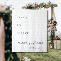 Bannière de toile de fond de mariage pour toujours