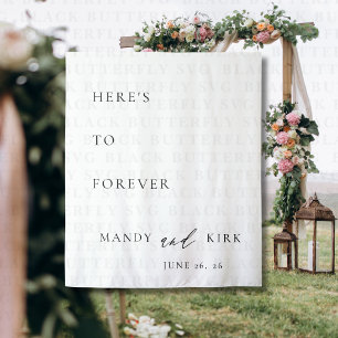 Tenture Bannière de toile de fond de mariage pour toujours