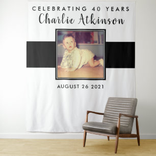 Tenture bannière de toile de fond de photo pour 40e annive