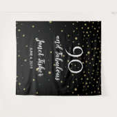 Tenture Bannière de toile de fond de Photobooth pour 90 an (Devant (Horizontal))